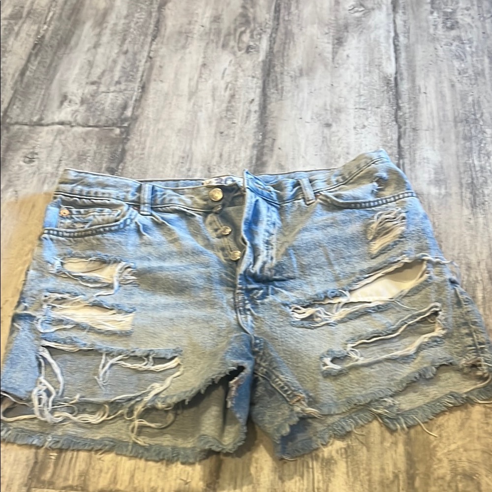 Free People  Maggie Blue Distressed Jean Shorts NWOT